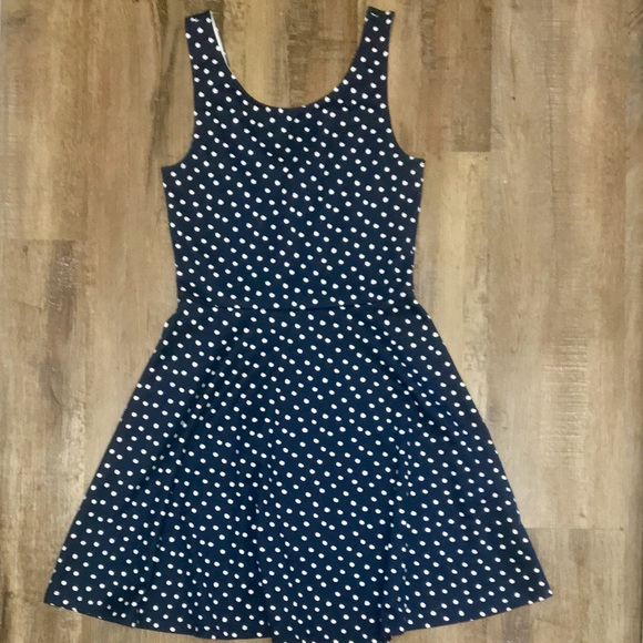 Divided Dresses & Skirts - ✈️Navy and white polka dot dress